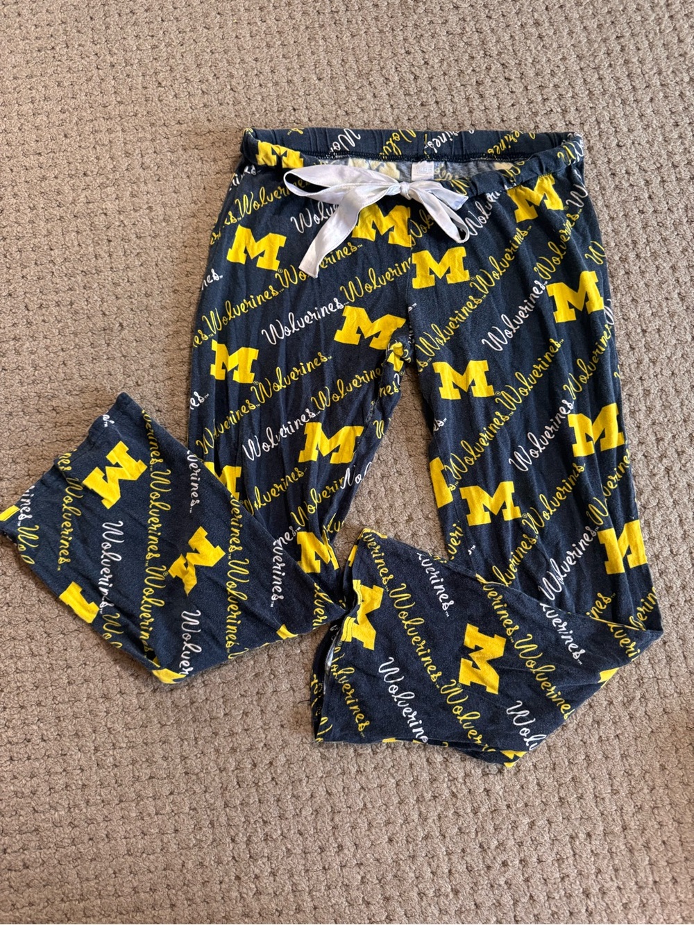 University-Themed Navy & Yellow Women's Lounge Pajama Pants